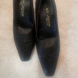 ST JOHN'S BLACK SATIN DRESS SHOES